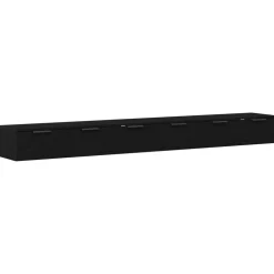 vidaXL Väggmonterat skåp med låda 2 pcs Svart Ek 102 x 30 x 20 cm