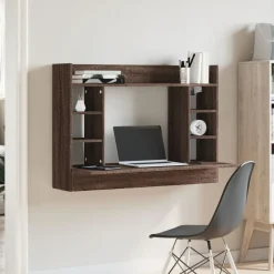 Clearance vidaXL Väggmonterat skrivbord 105x48x75 cm konstruerat trä brun ek