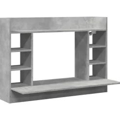vidaXL Väggmonterat skrivbord betonggrå 105x48x75 cm konstruerat trä