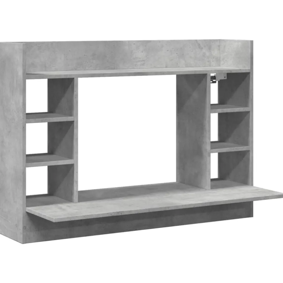 vidaXL Väggmonterat skrivbord betonggrå 105x48x75 cm konstruerat trä