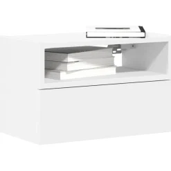 Hot vidaXL Väggmonterat sängbord 45x26x28,5 cm Vit