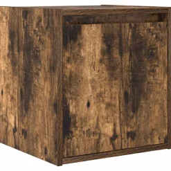 Hot vidaXL Väggmonterat sängskåp rökt ek 38x34x40 cm Rökfärgad ek