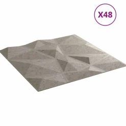 vidaXL Väggpaneler 48 pcs Betonggrå 50 x 50 cm XPS Skum