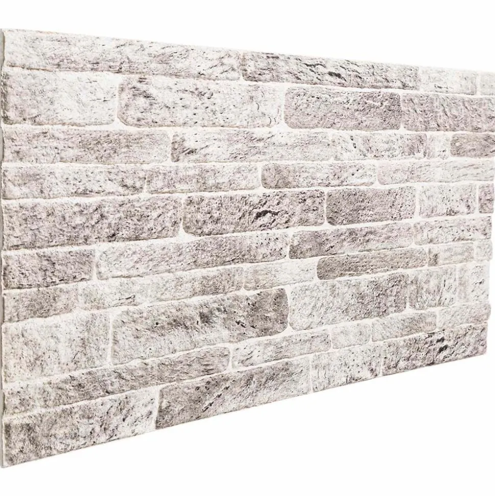 vidaXL Väggpaneler 10 pcs Ljusgrå och vit. 100 x 50 cm EPS Skum