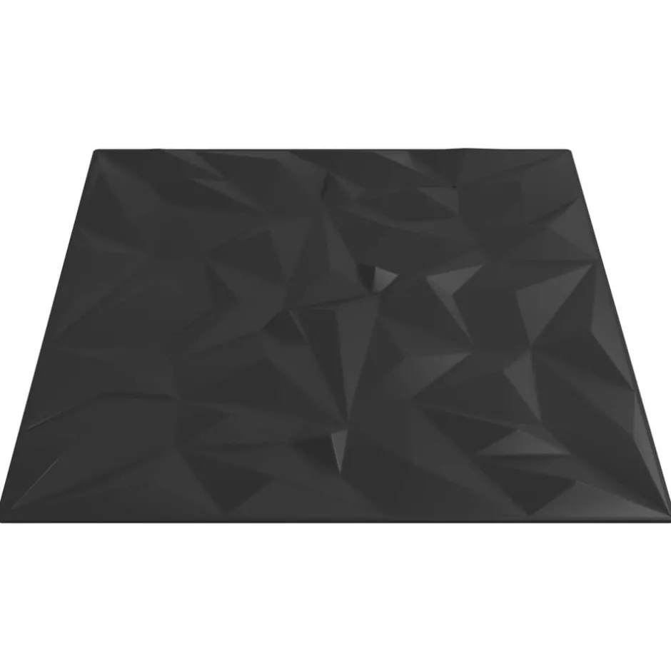 New vidaXL Väggpaneler 24 pcs 50 x 50 cm XPS Skum Svart