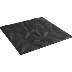 vidaXL Väggpaneler 48 pcs Svart 50 x 50 cm XPS Skum