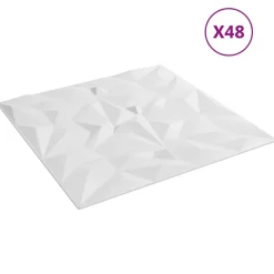 Discount vidaXL Väggpaneler 48 pcs 50 x 50 cm XPS Skum Vit