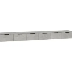 New vidaXL Väggskåp 2 st 102x30x20 cm konstruerat trä Betonggrå