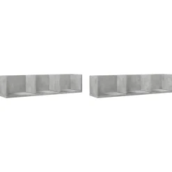 vidaXL Väggskåp 2 st betonggrå 75x18x16,5 cm konstruerat trä