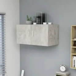 New vidaXL Väggskåp 80x39x40 cm konstruerat trä Betonggrå