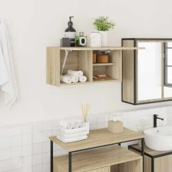 vidaXL Väggskåp för badrum sonoma-ek 60x25x30 cm konstruerat trä