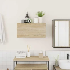 vidaXL Väggskåp för badrum sonoma-ek 60x25x30 cm konstruerat trä