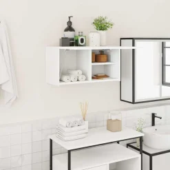 vidaXL Väggskåp för badrum vit 60x25x30 cm konstruerat trä