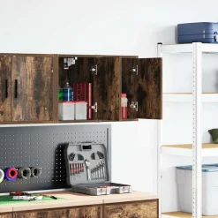 vidaXL Väggskåp för garage 2 st rökt ek konstruerat trä