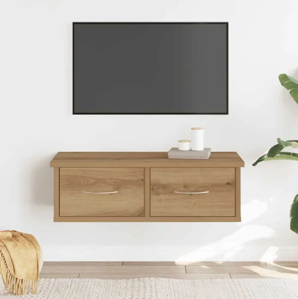 vidaXL Väggskåp hantverksmässig ek 60x26x18,5 cm konstruerat trä