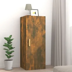 vidaXL Väggskåp 34,5x34x90 cm konstruerat trä Rökfärgad ek