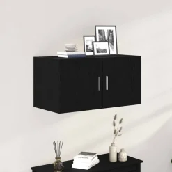 Clearance vidaXL Väggskåp 80x39x40 cm konstruerat trä Svart ek