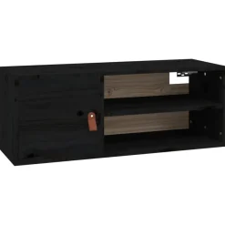 Online vidaXL Väggskåp 80x30x30 cm massiv furu Svart