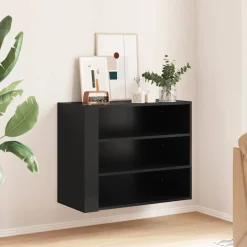 vidaXL Väggskåp svart 75x35x60 cm konstruerat trä