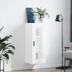 vidaXL Väggskåp vit 34,5x34x90 cm