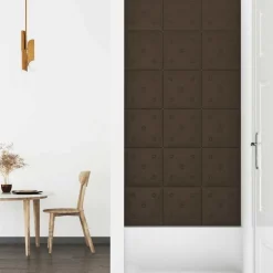 vidaXL Väggsänggavel 12 pcs Brun 30 x 30 cm Konstläder