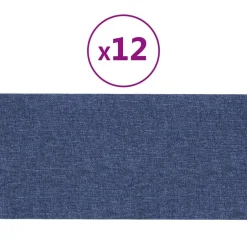 Online vidaXL Väggsänggavel 12 pcs 30 x 15 cm tyg Blå
