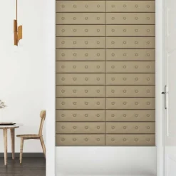 vidaXL Väggsänggavel 12 pcs Cappuccino 60 x 15 cm Konstläder