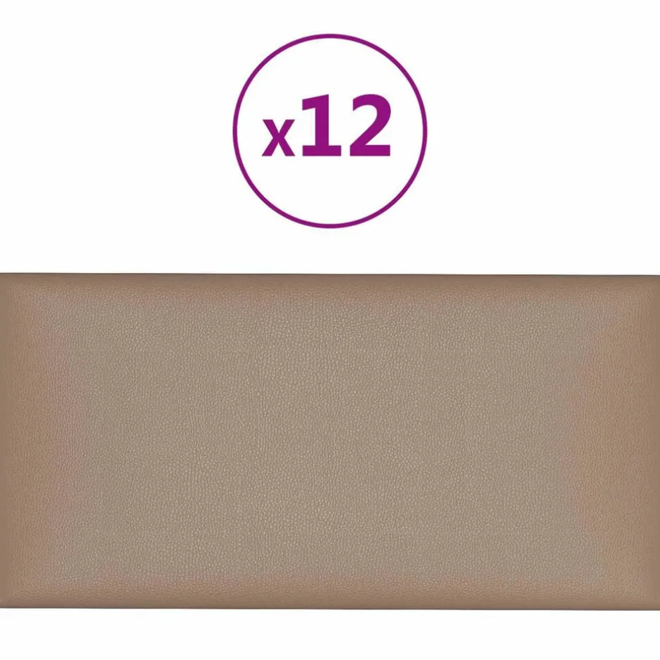 Sale vidaXL Väggsänggavel 12 pcs 30 x 15 cm tyg Cappuccino