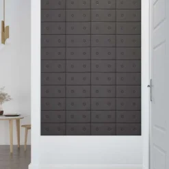 New vidaXL Väggsänggavel 12 pcs 30 x 15 cm Konstläder Grå