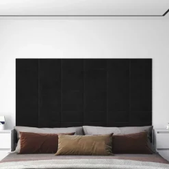 Hot vidaXL Väggsänggavel 12 pcs 30 x 15 cm Sammet Svart