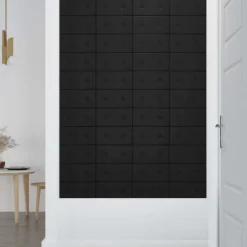 Sale vidaXL Väggsänggavel 12 pcs 30 x 15 cm Konstläder Svart