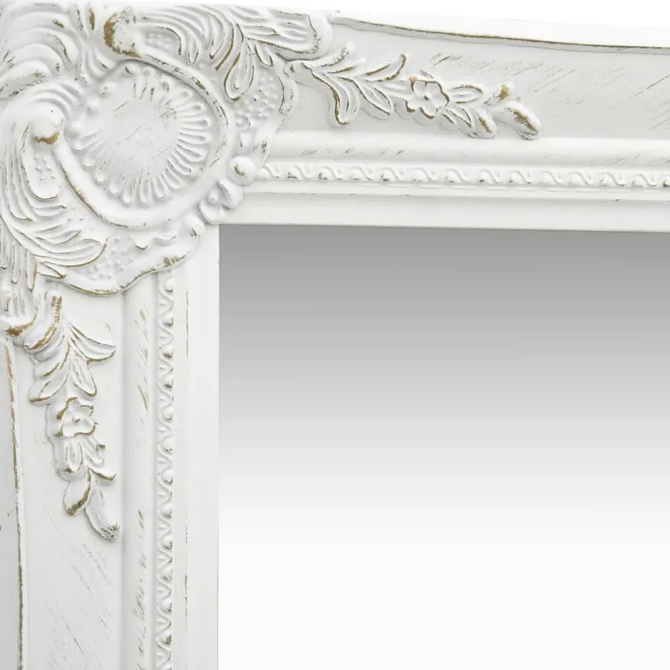 Discount vidaXL Väggspegel barockstil 40x40 cm Vit