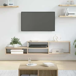 Clearance vidaXL VäggTV-stativ 150x25x28,5cm Konstruerat trä Sonoma ek