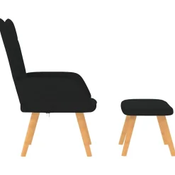 Clearance vidaXL Vilstol med fotpall tyg Svart