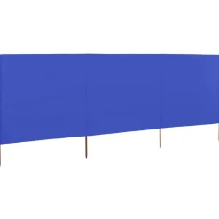 vidaXL Vindskydd 3 paneler tyg 400x80 cm azurblå