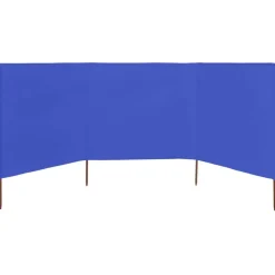 vidaXL Vindskydd 3 paneler tyg 400x80 cm azurblå