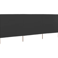 vidaXL Vindskydd 3 paneler tyg 400x120 cm antracit