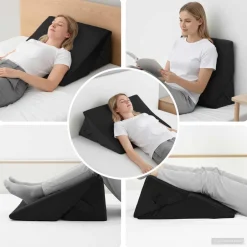 vidaXL Vinklad Kudde 55 x 55 x 26 cm Minneskum Svart