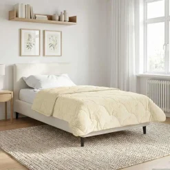 vidaXL Vinter Täcke Kräm 140 x 200 cm Mikrofiber och Teddyfleece
