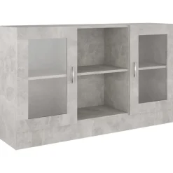 vidaXL Vitrinskåp betonggrå 120x30,5x70 cm konstruerat trä