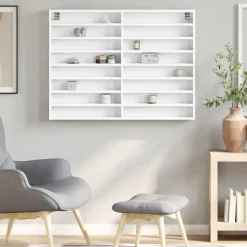 vidaXL Vitrinskåp vit 100x8,5x75 cm konstruerat trä