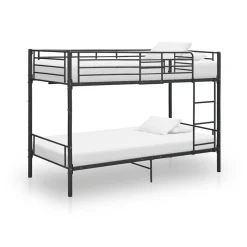 vidaXL Våningssäng svart metall 90x200 cm