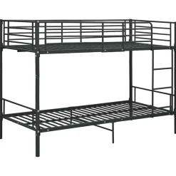vidaXL Våningssäng svart metall 90x200 cm