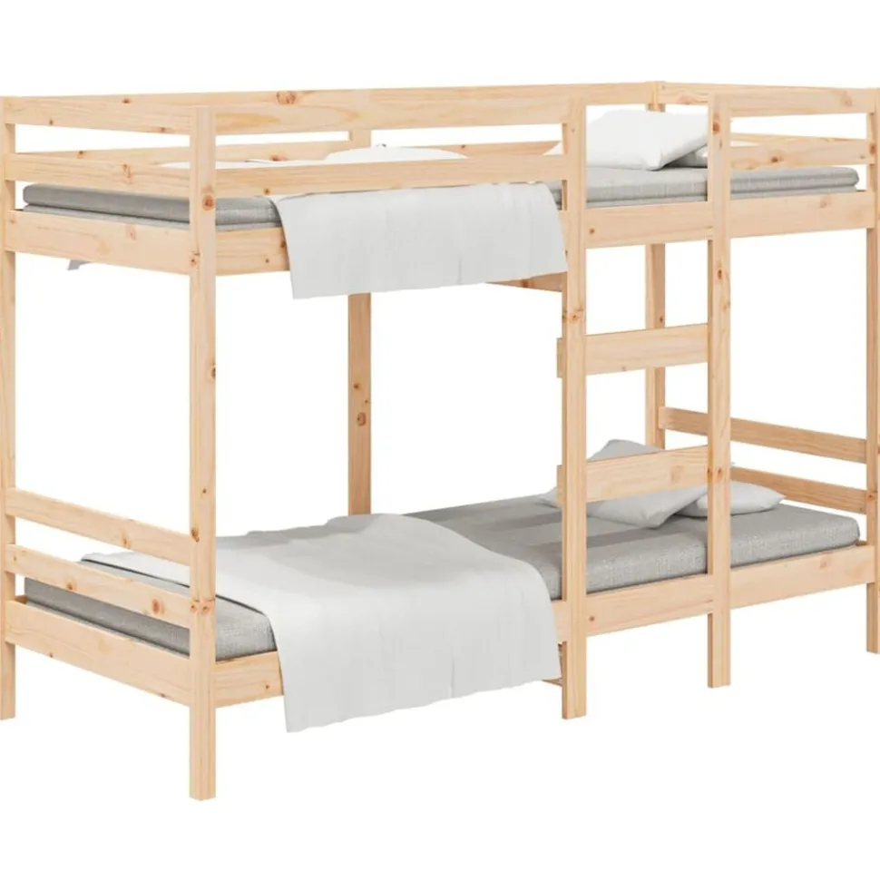 vidaXL Våningssäng utan madrass 90x200 cm massiv furu