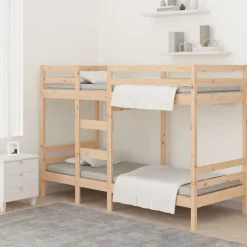 vidaXL Våningssäng utan madrass 90x200 cm massiv furu