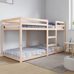 vidaXL Våningssäng utan madrass 90x200 cm massiv furu