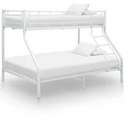 vidaXL Våningssäng vit metall 140x200/90x200 cm