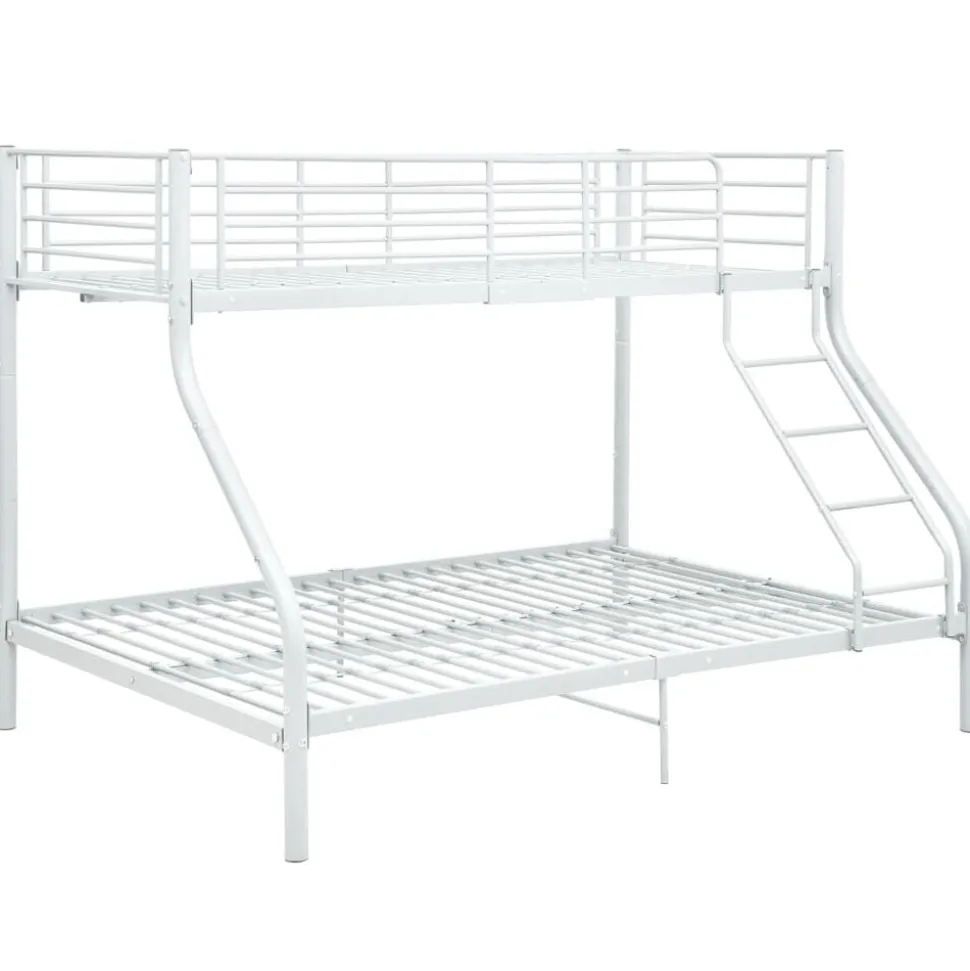 vidaXL Våningssäng vit metall 140x200/90x200 cm