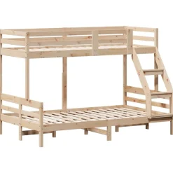 vidaXL Våningssäng 90x200/120x200 cm massiv furu