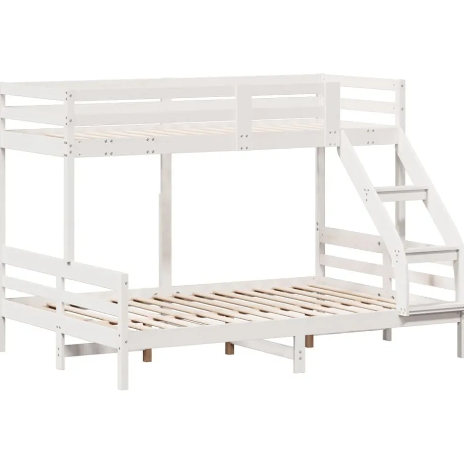 Discount vidaXL Våningssäng 80x200/140x200 cm massiv furu Vit